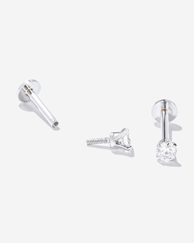 Foto Piercing Bruna - Ponto de Luz Moissanite - 3 mm - 0.318ct- Prata 925