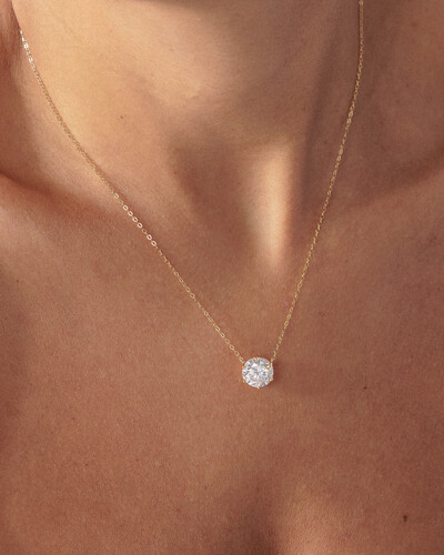 FotoColar Ponto de Luz Glitz - Moissanite - 9,5 mm - 3.5ct - Prata 925