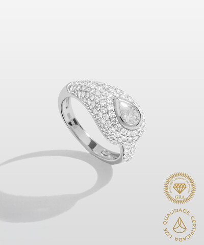 Foto Anel Mindinho Filipa Moissanite 6mm - 1.55ct - Prata 925