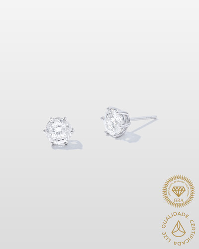 Foto Brinco Évora Moissanite - 6,5 mm - 1.0 ct - Prata 925
