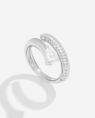 Foto Anel Moissanite Florence Ajustável 0.5ct - Prata 925