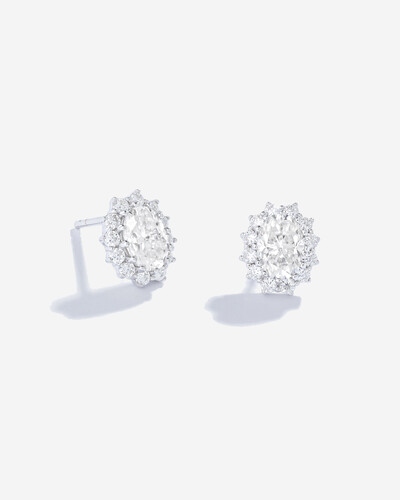 Foto Brinco Camafeu Oval - Moissanite - 2.0ct - Prata 925