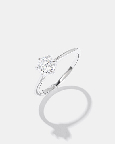 Foto Anel Solitário Évora - Moissanite - 1.0ct - 6,5 mm - Prata 925