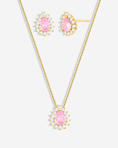 Foto Conjunto Colar e Brinco Gota Mari