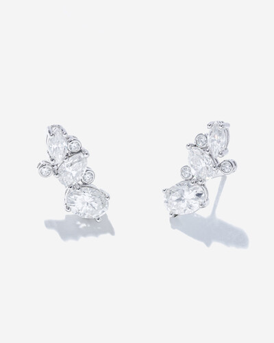 Foto Brinco Ear Cuff Kimber Moissanite - 5 mm x 7 mm - 3.7 ct- Prata 925