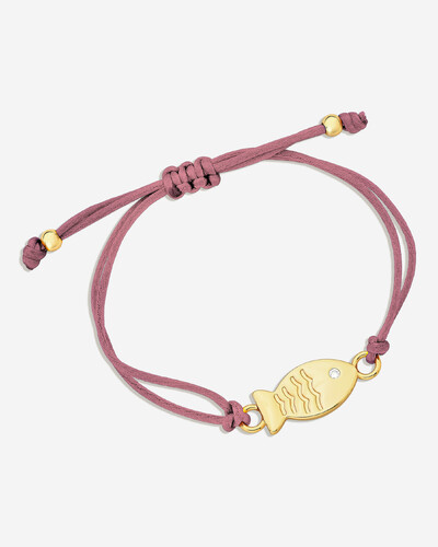 Foto Pulseira Fio de Seda com Pingente de Peixe