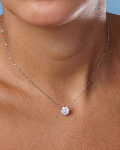 FotoColar Évora Moissanite - 8 mm - Prata 925