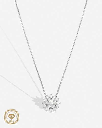 Foto Colar Floraly Moissanite - 3,0 mm - 0.74ct - Prata 925