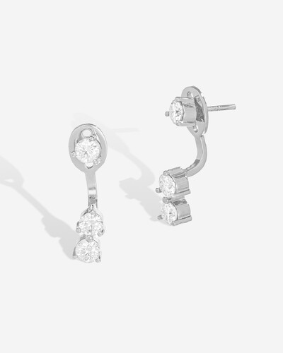 Foto Brinco Ear Jacket Lena - Moissanite - 3.0ct - Prata 925