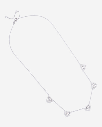 Foto Colar Corações Giovanna - Moissanite - 0,73ct - Prata 925