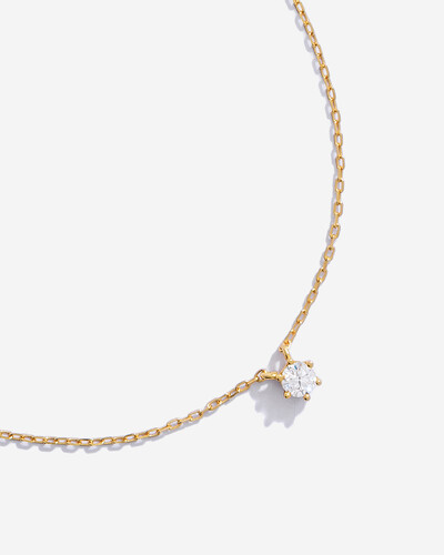 FotoColar Solitário Glitz - Moissanite - 3,8 mm - 0,26ct - 6 Garras - Prata 925