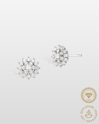 Foto Brinco Floraly Moissanite - 3mm - 0.74ct - Prata 925