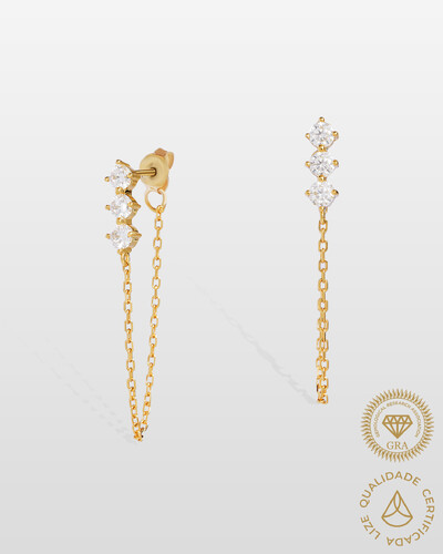 Foto Brinco Ear Line Tricy - Moissanite 1 mm- 0.35ct- Prata 925
