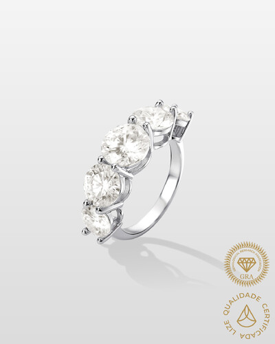 Foto Anel Aparador Moissanite Miah - 2.0ct - Prata 925