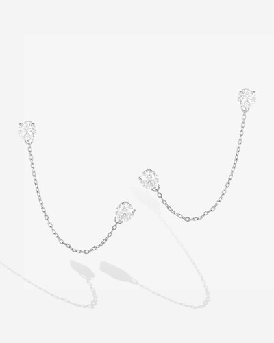 Foto Brinco Ear Line Candy - Moissanite 6 mm- 3.2ct- Prata 925