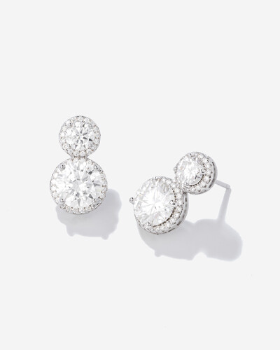 Foto Brinco Princess Moissanite - 8 mm - Prata 925