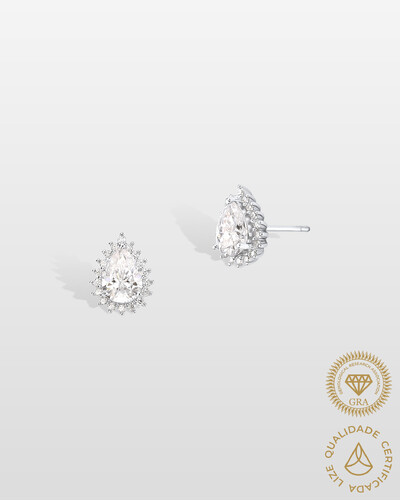 Foto Brinco Gota Carol Moissanite 5x7mm - 1.82ct - Prata 925