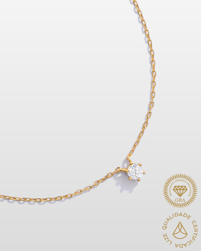 Foto Colar Ponto de Luz Glitz - Moissanite - 3,8 mm - 0,26ct - 6 Garras - Prata 925