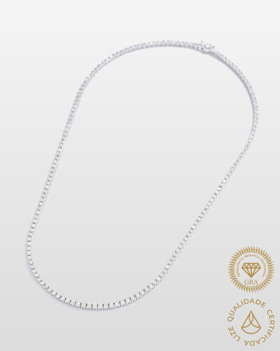Foto Colar Riviera Moissanite - Prata 925 (42 cm - 2 mm - 4 garras)