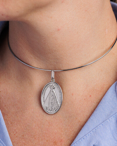 FotoPingente Medalha Nossa Senhora Aparecida - Prata 925