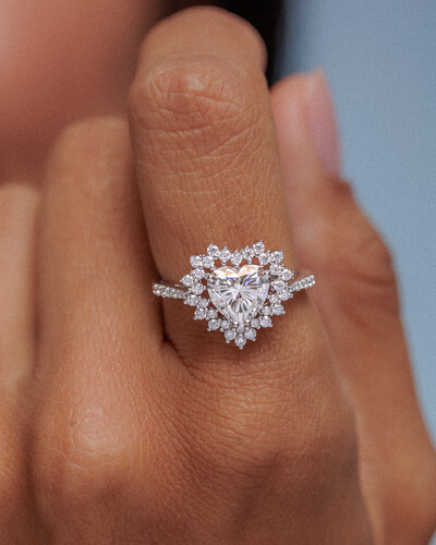 Foto Anel Coração Amandine - Moissanite mm - ct - Prata 925