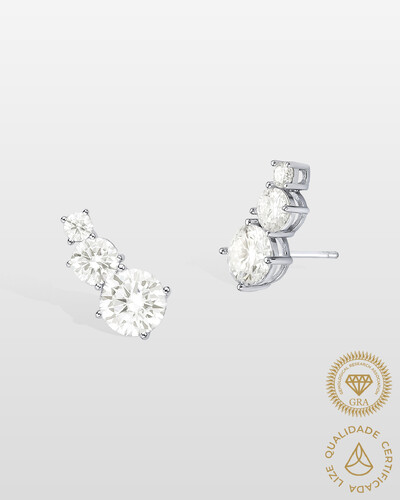 Foto Brinco Ear Cuff Moissanite Helena - 2.5ct - Prata 925