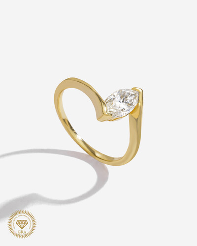 Foto Anel Athena- Moissanite 5*10 mm - 1.0ct - Prata 925