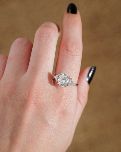 Foto Anel Oval Princess - Moissanite - 10 mm- 3.0ct - Prata 925