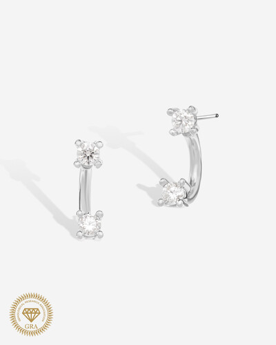 Foto Brinco Ponto de Luz Fiorella Moissanite - 3mm - 0.4ct - Prata 925