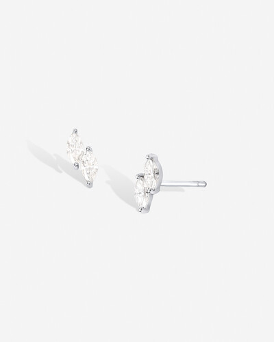 Foto Brinco Melie Moissanite 3x6mm - 1.2ct - Prata 925