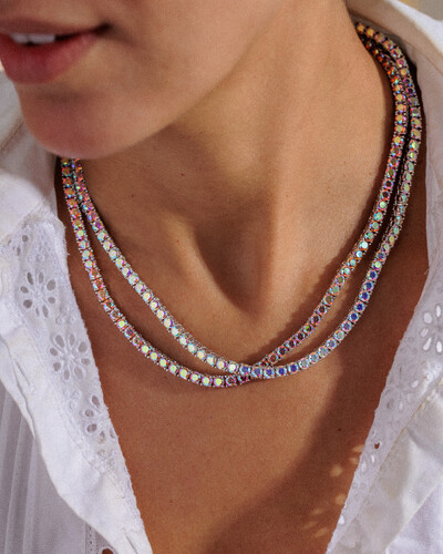 Foto Colar Riviera Holográfica Silver - 5mm - 4 garras - 43cm