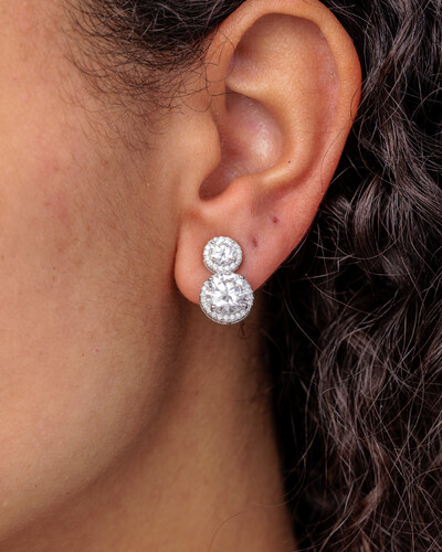 FotoBrinco Princess Moissanite - 8 mm - Prata 925
