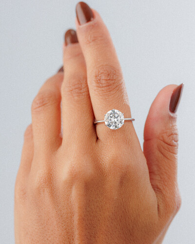 Foto Anel Solitário Moissanite 10mm -4.0 ct - Prata 925