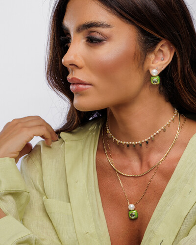 FotoBrinco Ear Jacket Lime Pearl