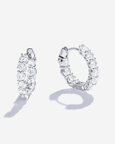 Foto Brinco Argola Ellis- Moissanite - 3.0mm- 0.1ct - Prata 925