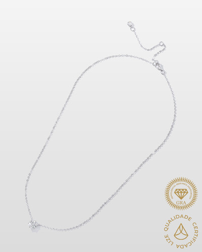 Foto Colar Évora Moissanite - 6,5 mm - 1 ct - 6 Garras - Prata 925