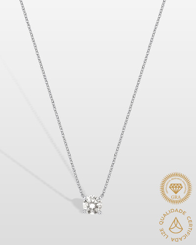 Foto Colar Ponto de luz Moissanite 6,5 mm - Prata 925