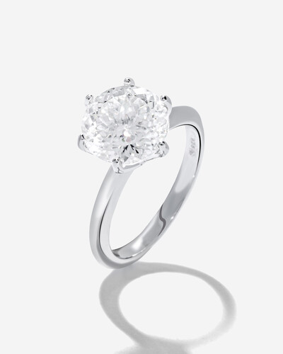 Foto Anel Solitário Évora Moissanite - 9,5 mm - 3.5 ct - Prata 925