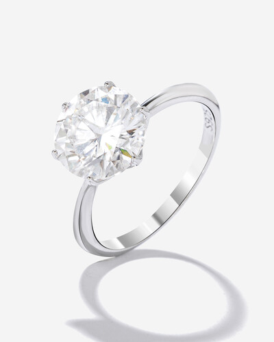 Foto Anel Solitário Moissanite 10mm -4.0 ct - Prata 925