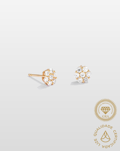 Foto Brinco Bouquet - Moissanite 2 mm - 0.03ct - Prata 925