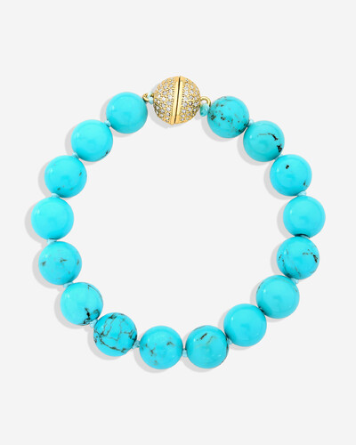 Foto Pulseira Esferas Howlita Turquesa