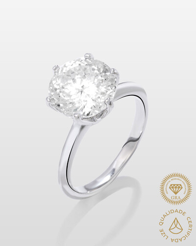 Foto Anel Solitário Évora Moissanite - 11 mm - 5.0 ct - Prata 925