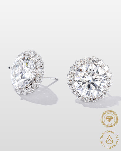 Foto Brinco Moissanite Maxi Luxo - 14.0ct - Prata 925