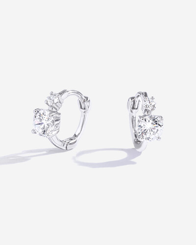 Foto Brinco Argola Tassi - Moissanite - 5x7mm- 0,8 ct - Prata 925