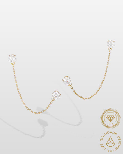 Foto Brinco Ear Line Candy - Moissanite 6 mm- 3.2ct- Prata 925