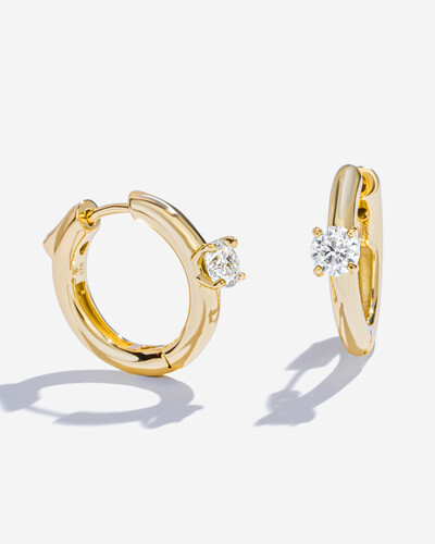 Foto Brinco Argola Classic - Moissanite - 5 mm- 1.0ct - Prata 925