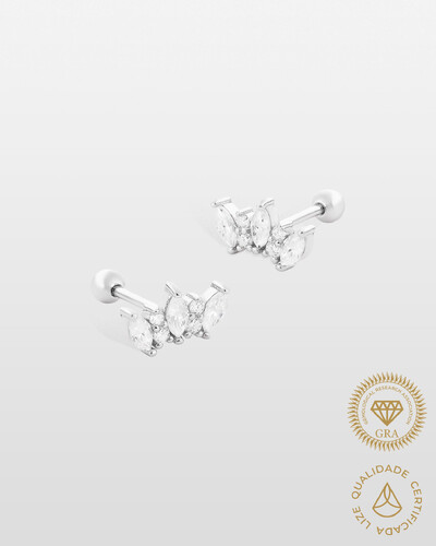 Foto Brinco Gilda Moissanite- 2 x 3 mm - 0.30ct - Prata 925