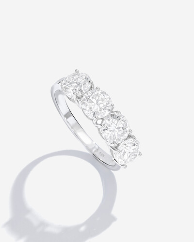 Foto Anel Aparador Graci - Moissanite - 6 mm- 3.2ct - Prata 925
