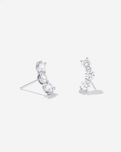 Foto Brinco Ear Cuff Moissanite - 4 mm - prata 925