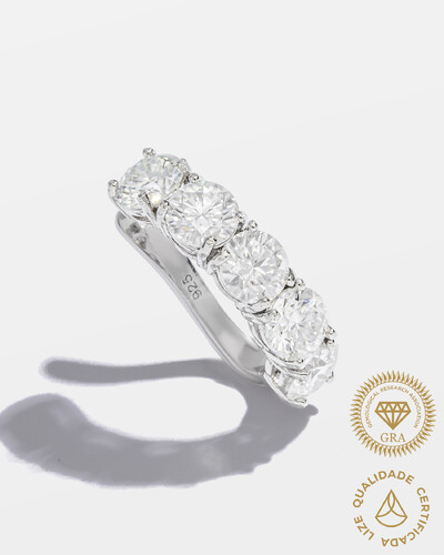 Foto Piercing Mandy Moissanite 5mm - 0.5ct - Prata 925